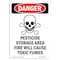 Signmission Safety Sign, OSHA Danger, 7" Height, Pesticide Storage Area, Portrait, D-57-V-1525 OS-DS-D-57-V-1525 - alternate 1